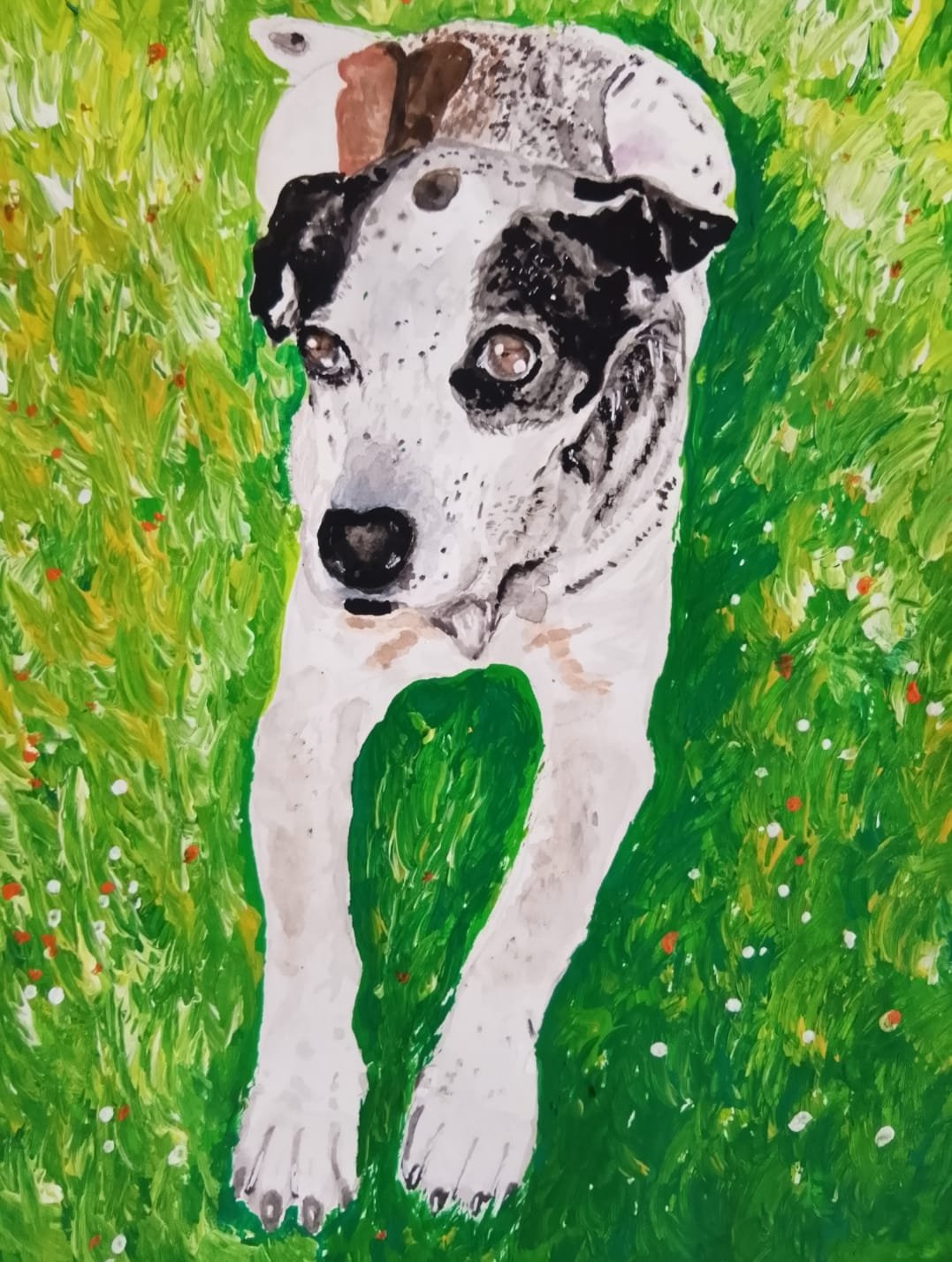 Retrato en acuarela de Hitler cuando era cachorro